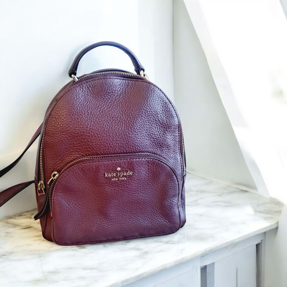 Kate Spade Burgundy Leather Backpack